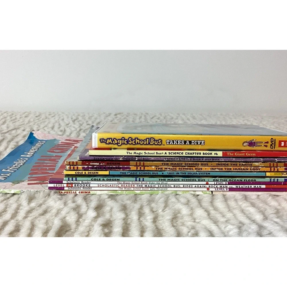 Magic School Bus Cole Degen Children's Picture Book Lot 10 Books, 1 DVD Science